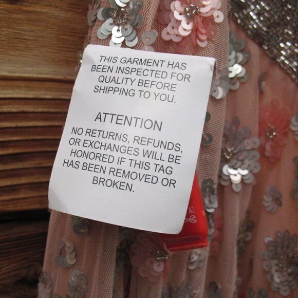 Mac Duggal 5654  Womens Blush Halter Back Floral Embellished Gown Dresss - Picture 13 of 16